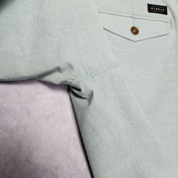 Vissla Shorts Mens 30 Lot of 2 Pair Blue Green Poly Cotton Blend Stretch Casual - Picture 9 of 16